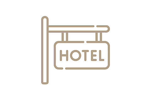 Icon eines Hotelschildes als Symbol für Übernachtungsmöglichkeiten in Bodenmais.